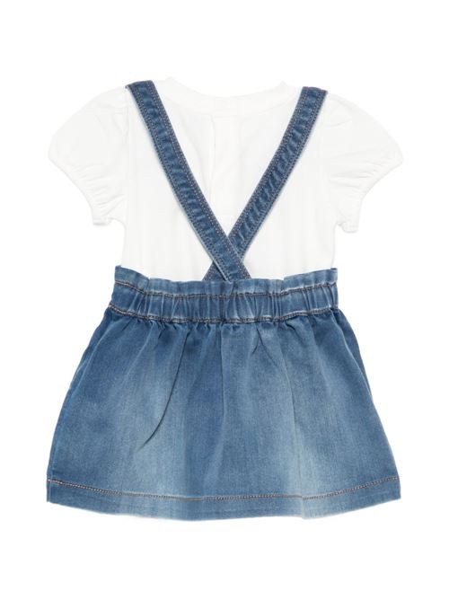 Completo bambina Moschino Baby denim con gonna jeans e orso MOSCHINO BABY | MDG01VLXE4340332